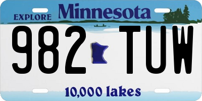 MN license plate 982TUW