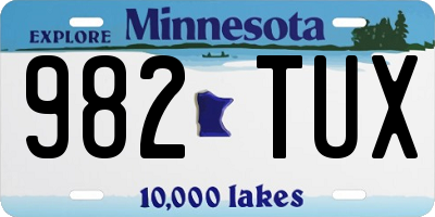 MN license plate 982TUX