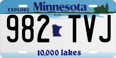 MN license plate 982TVJ
