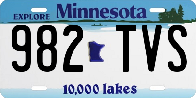 MN license plate 982TVS