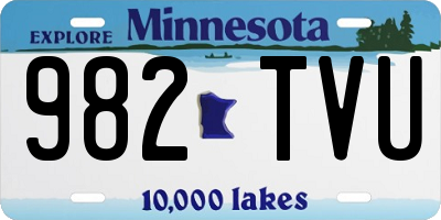 MN license plate 982TVU