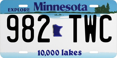 MN license plate 982TWC