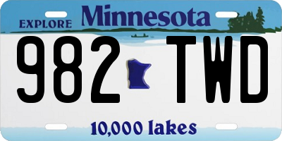 MN license plate 982TWD