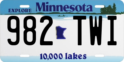 MN license plate 982TWI