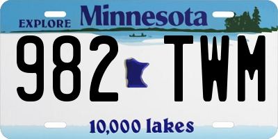 MN license plate 982TWM