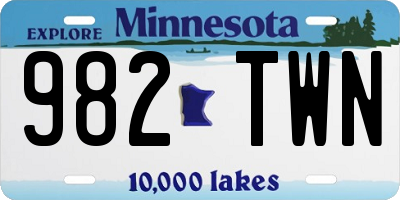 MN license plate 982TWN