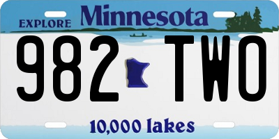 MN license plate 982TWO