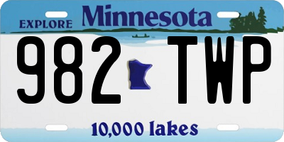 MN license plate 982TWP