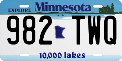 MN license plate 982TWQ