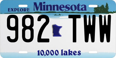 MN license plate 982TWW
