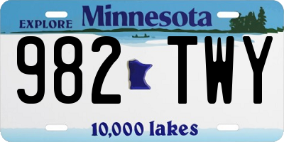 MN license plate 982TWY