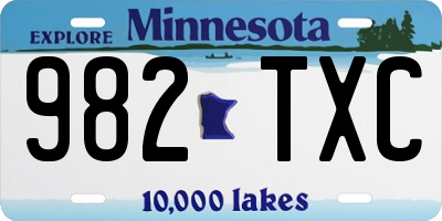 MN license plate 982TXC