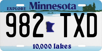 MN license plate 982TXD
