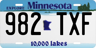 MN license plate 982TXF
