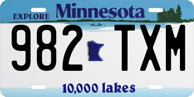 MN license plate 982TXM