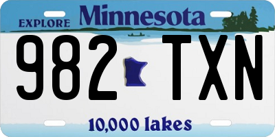 MN license plate 982TXN