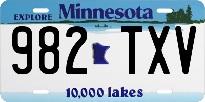 MN license plate 982TXV