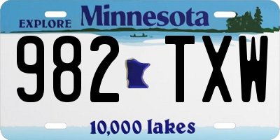 MN license plate 982TXW