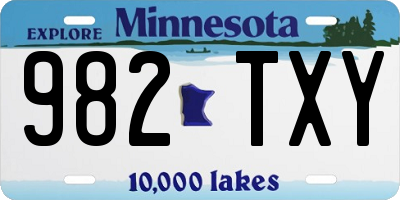 MN license plate 982TXY