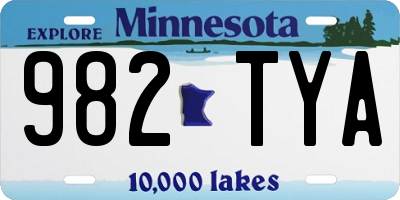 MN license plate 982TYA