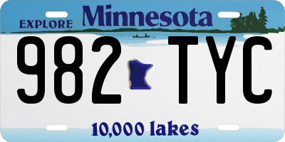 MN license plate 982TYC