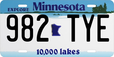 MN license plate 982TYE