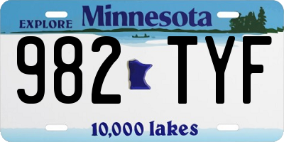 MN license plate 982TYF