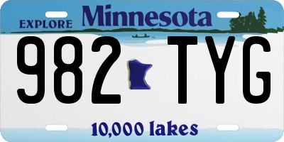 MN license plate 982TYG