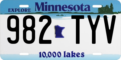 MN license plate 982TYV