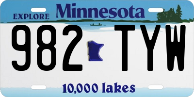 MN license plate 982TYW