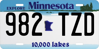 MN license plate 982TZD