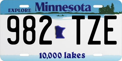 MN license plate 982TZE