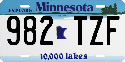 MN license plate 982TZF
