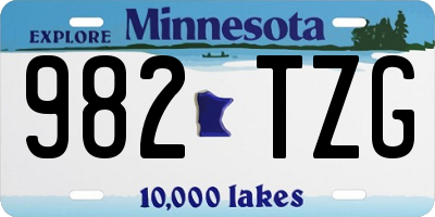 MN license plate 982TZG