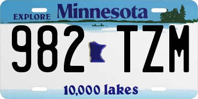 MN license plate 982TZM