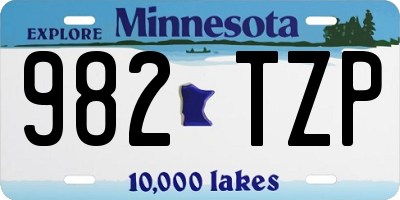MN license plate 982TZP