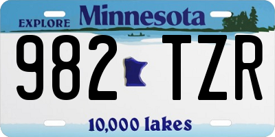 MN license plate 982TZR