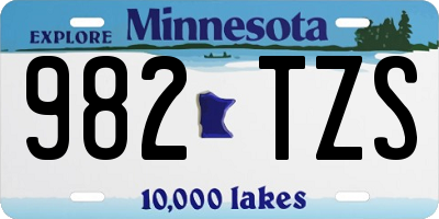 MN license plate 982TZS