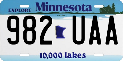 MN license plate 982UAA