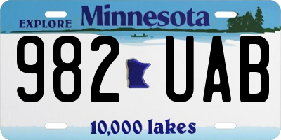 MN license plate 982UAB
