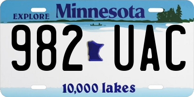MN license plate 982UAC