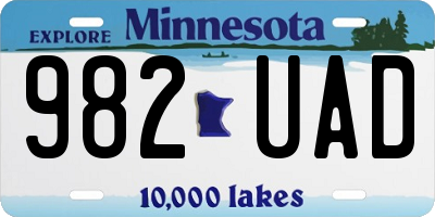 MN license plate 982UAD