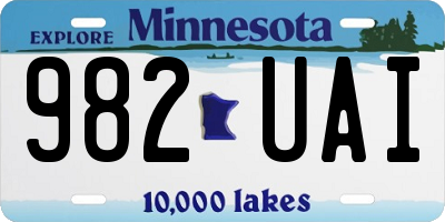 MN license plate 982UAI