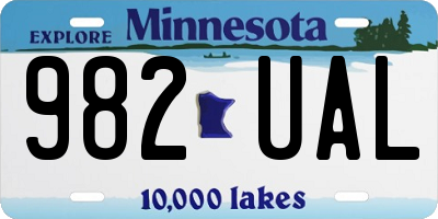 MN license plate 982UAL