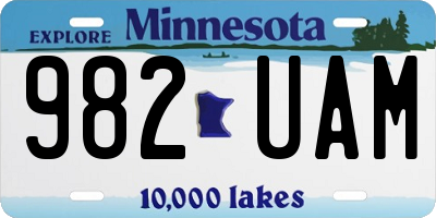 MN license plate 982UAM
