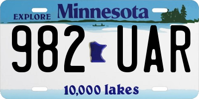 MN license plate 982UAR