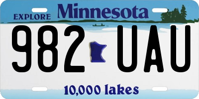 MN license plate 982UAU