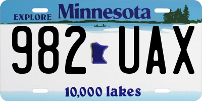 MN license plate 982UAX