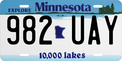MN license plate 982UAY
