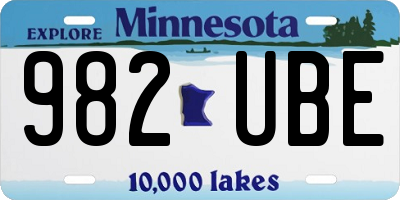 MN license plate 982UBE
